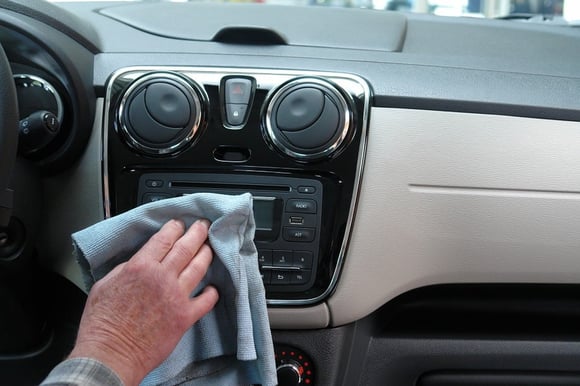 Clean car interior wipe down